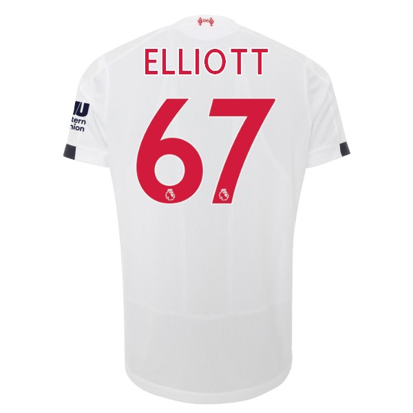 Camiseta Liverpool NO.67 Elliott Replica Segunda Ropa 2019/20 Blanco